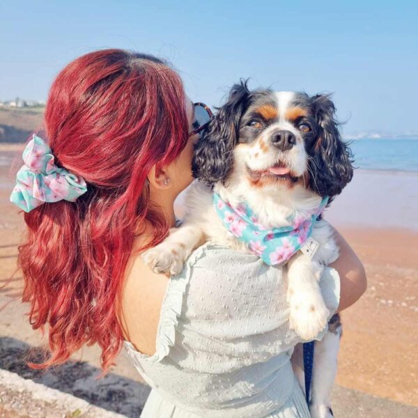 Hair scrunchie, matching dog mum accessories - Blossom chic collection