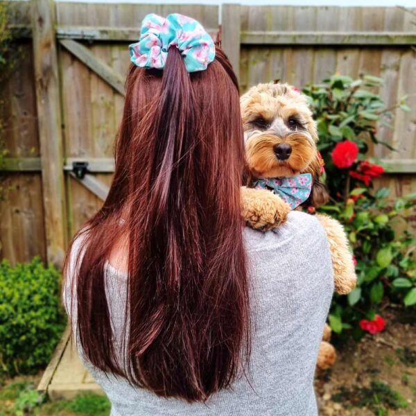 Hair scrunchie, matching dog mum accessories - Blossom chic collection