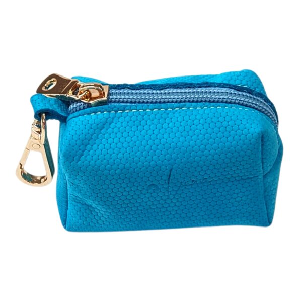Luxury Leather Poop Bag Holder - Blue