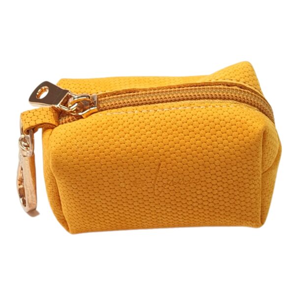 Luxury Leather Poop Bag Holder - Yellow