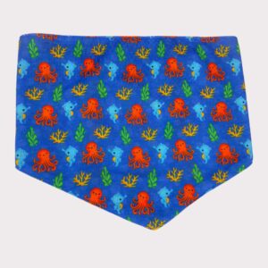 Summer dog bandana, under the sea, seahorses, octopus, coral