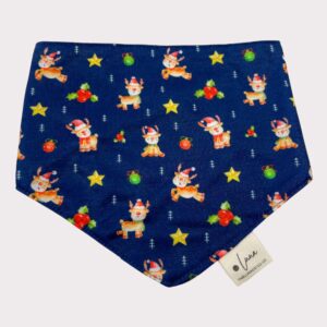 Winter dog bandana, christmas dog bandana, Vixen & Blitzen