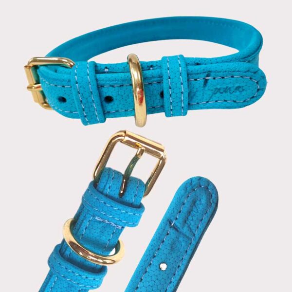 Luxury Leather Dog Collar - Blue