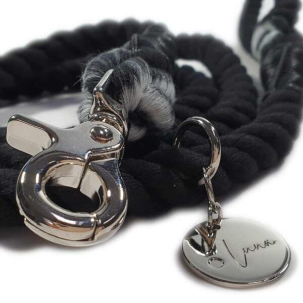 Cotton Rope dog lead, black marble
