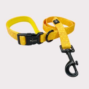 Neoprene dog lead Dotty For You yellow