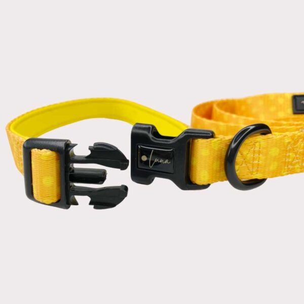 Neoprene dog lead Dotty For You yellow