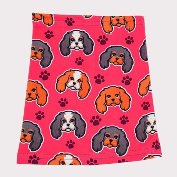 Cavalier dog snood in pink
