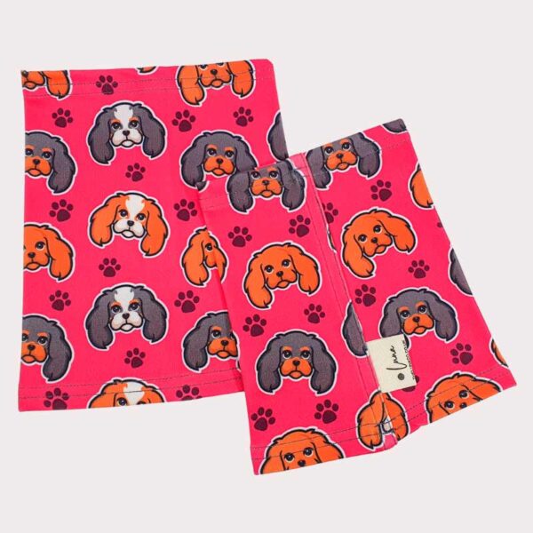Cavalier dog snood in pink