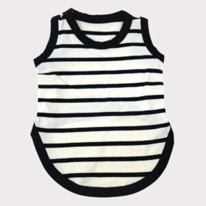 Black and white stripe dog vest