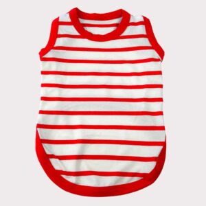 Red and white stripe dog vest