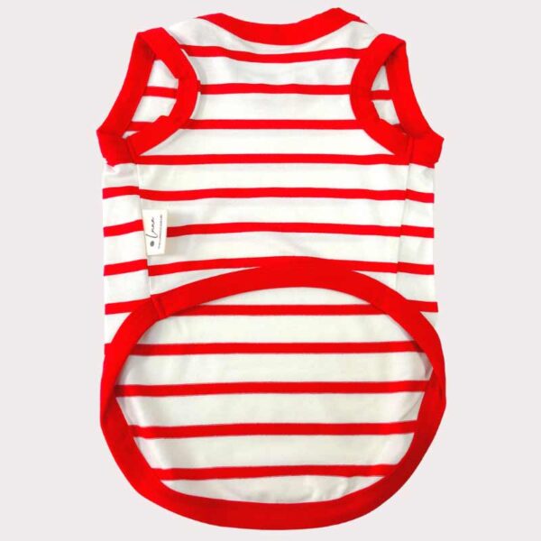 Red and white stripe dog vest