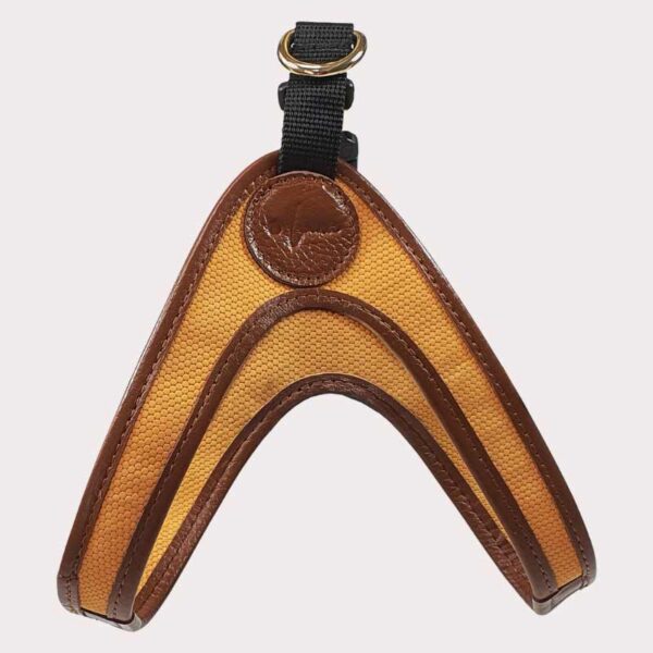 Luxury leather harness, yellow