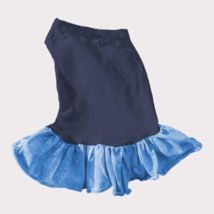 Blue tie dye dog dress