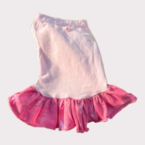 Pink tie dye dog dress