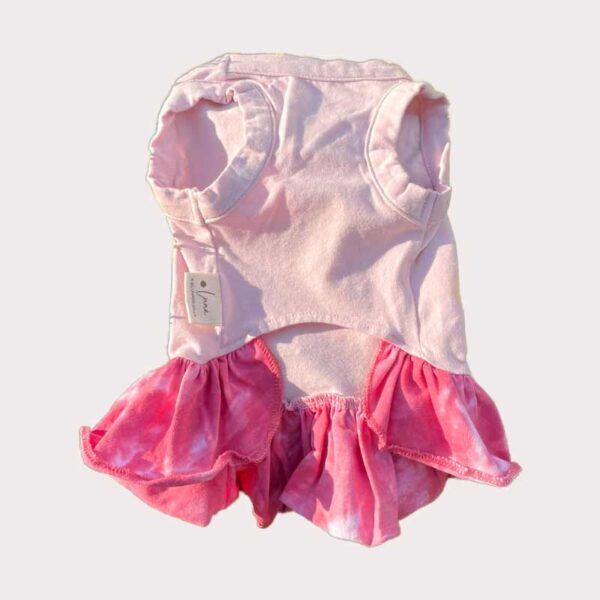 Pink tie dye dog dress
