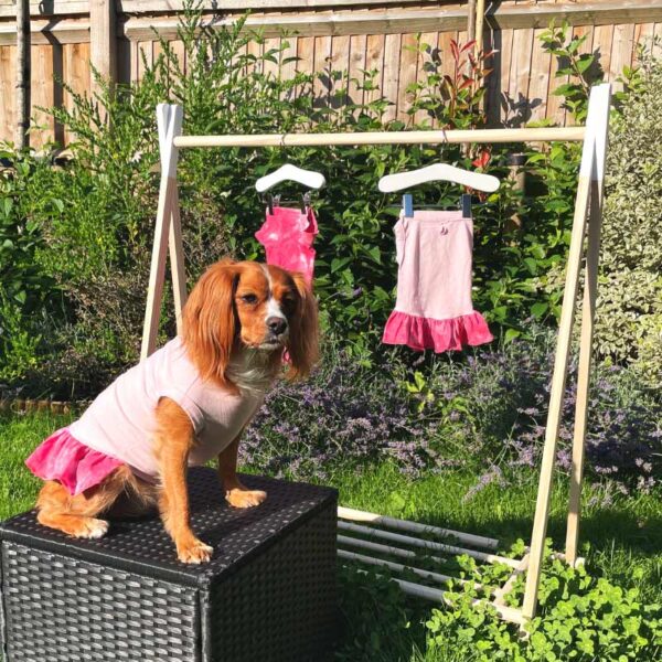 Pink tie dye dog dress