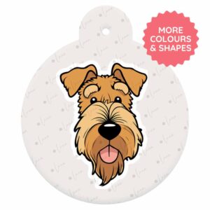 Personalised Dog ID Tag - Airedale Terrier - Cartoon Style