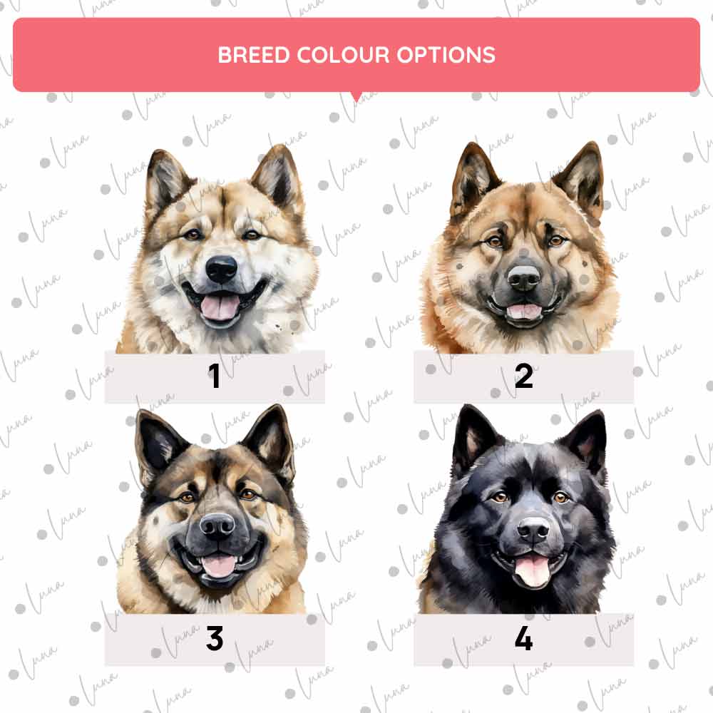 Personalised Dog ID Tag - American Akita - Watercolour Style