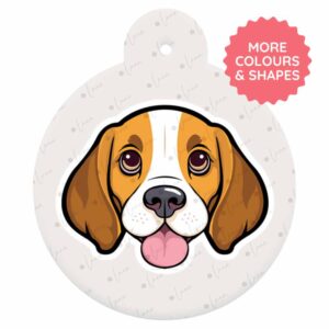 personalised dog ID tag - beagle, cartoon style