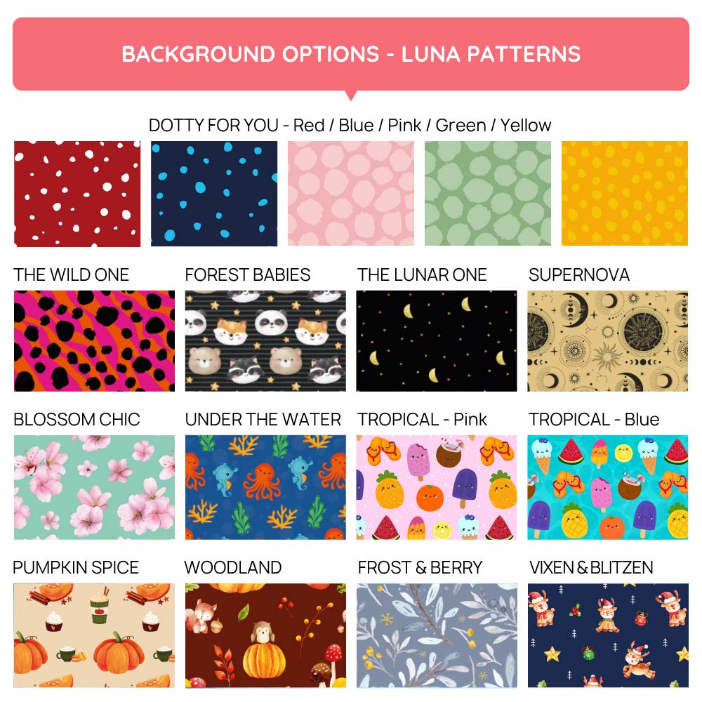 Dog ID Tag backgrounds, Luna patterns