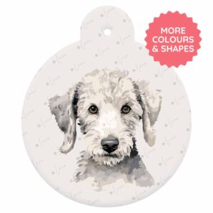 Bedlington Terrier Dog ID Tag – Watercolour Style