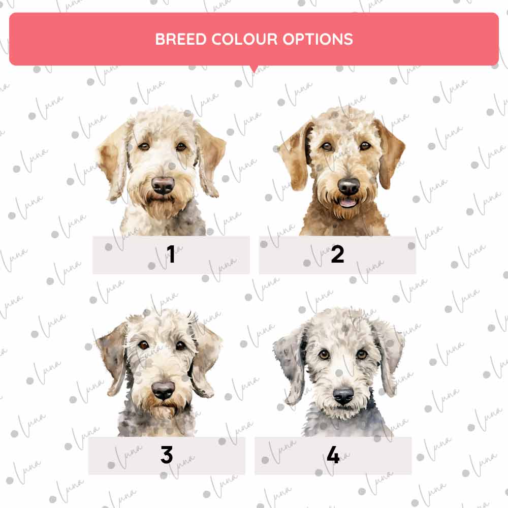 Bedlington Terrier Dog ID Tag – Watercolour Style