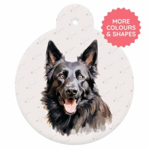 Belgian Shepherd Dog ID Tag – Watercolour Style