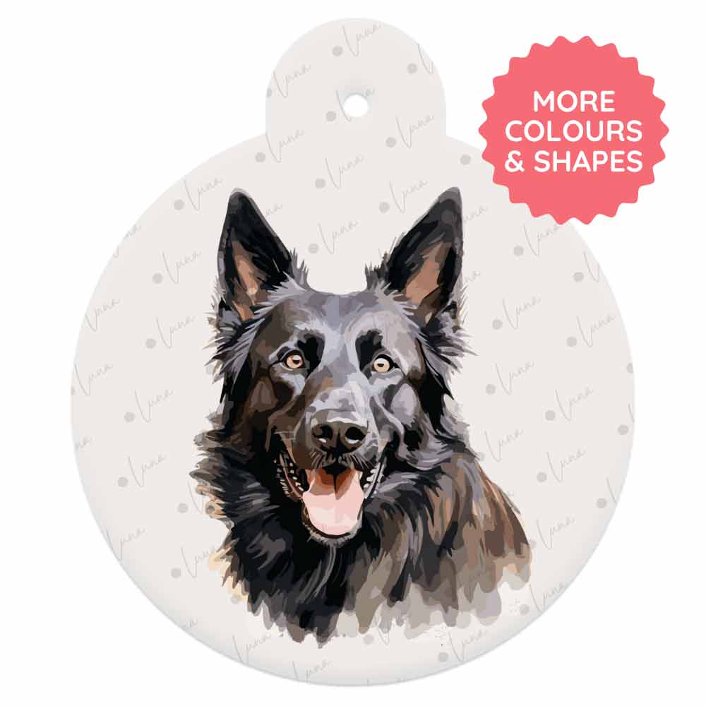 Belgian Shepherd Dog ID Tag – Watercolour Style