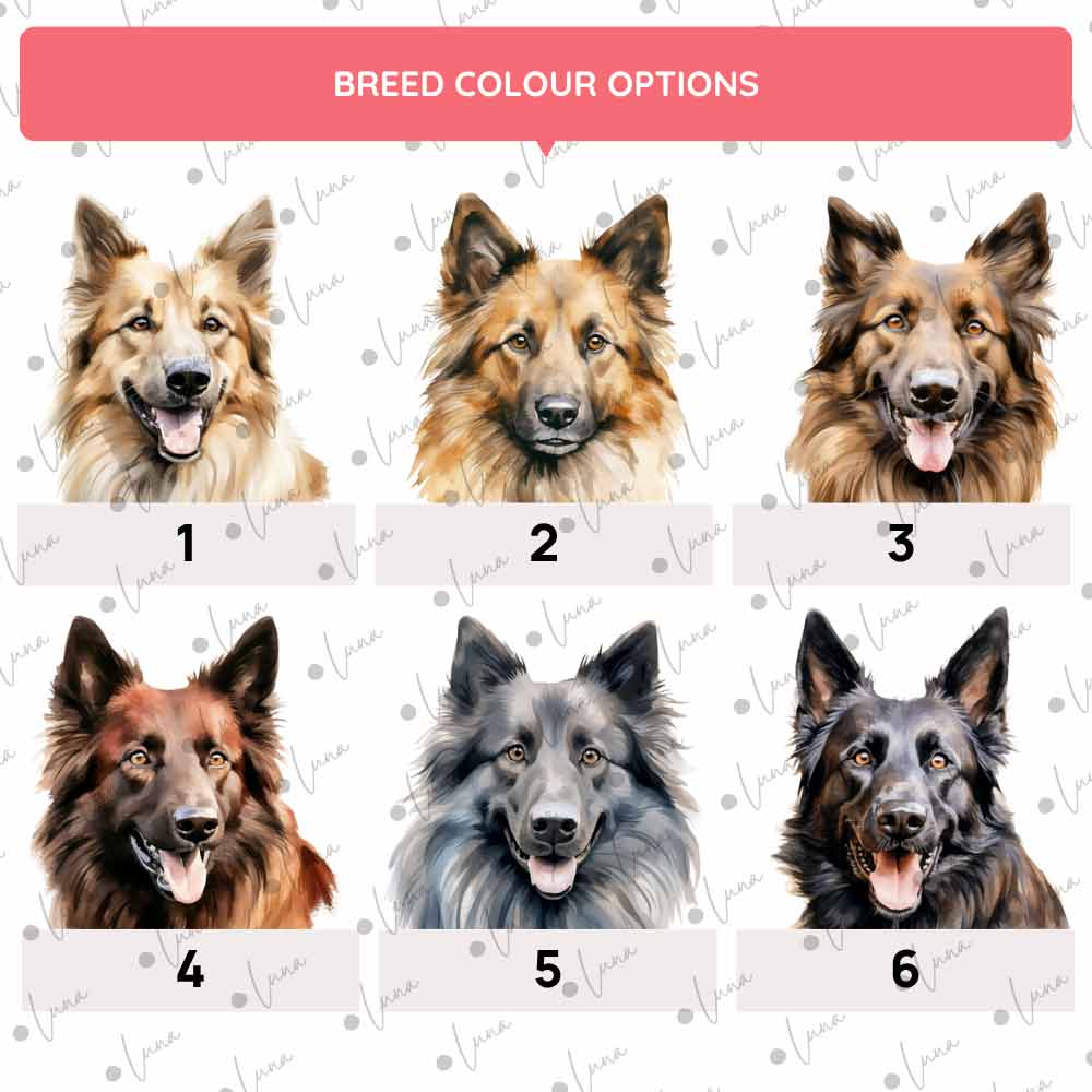 Belgian Shepherd Dog ID Tag – Watercolour Style