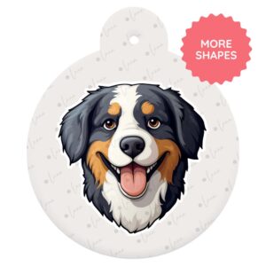 Bernese Mountain Dog Dog ID Tag – Cartoon Style