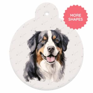 Bernese Mountain Dog Dog ID Tag – Watercolour Style