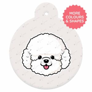 Bichon Frise Dog ID Tag – Cartoon Style
