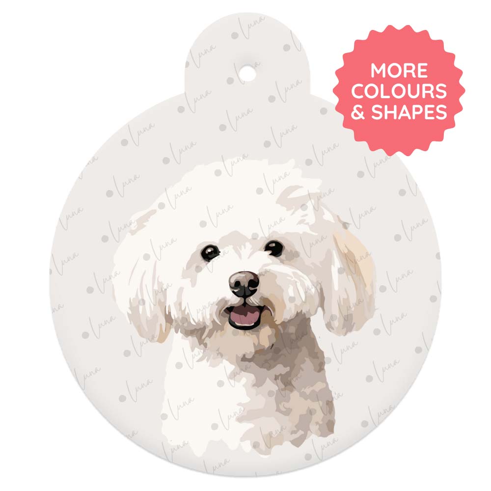 Bichon Frise Dog ID Tag – Watercolour Style