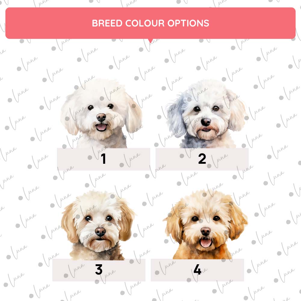 Bichon Frise Dog ID Tag – Watercolour Style