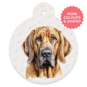 Bloodhound Dog ID Tag – Watercolour Style