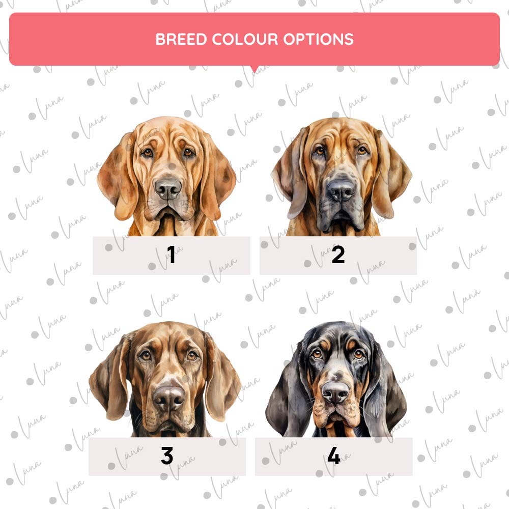 Bloodhound Dog ID Tag – Watercolour Style