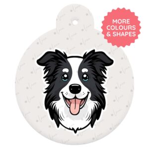 Border Collie Dog ID Tag – Cartoon Style