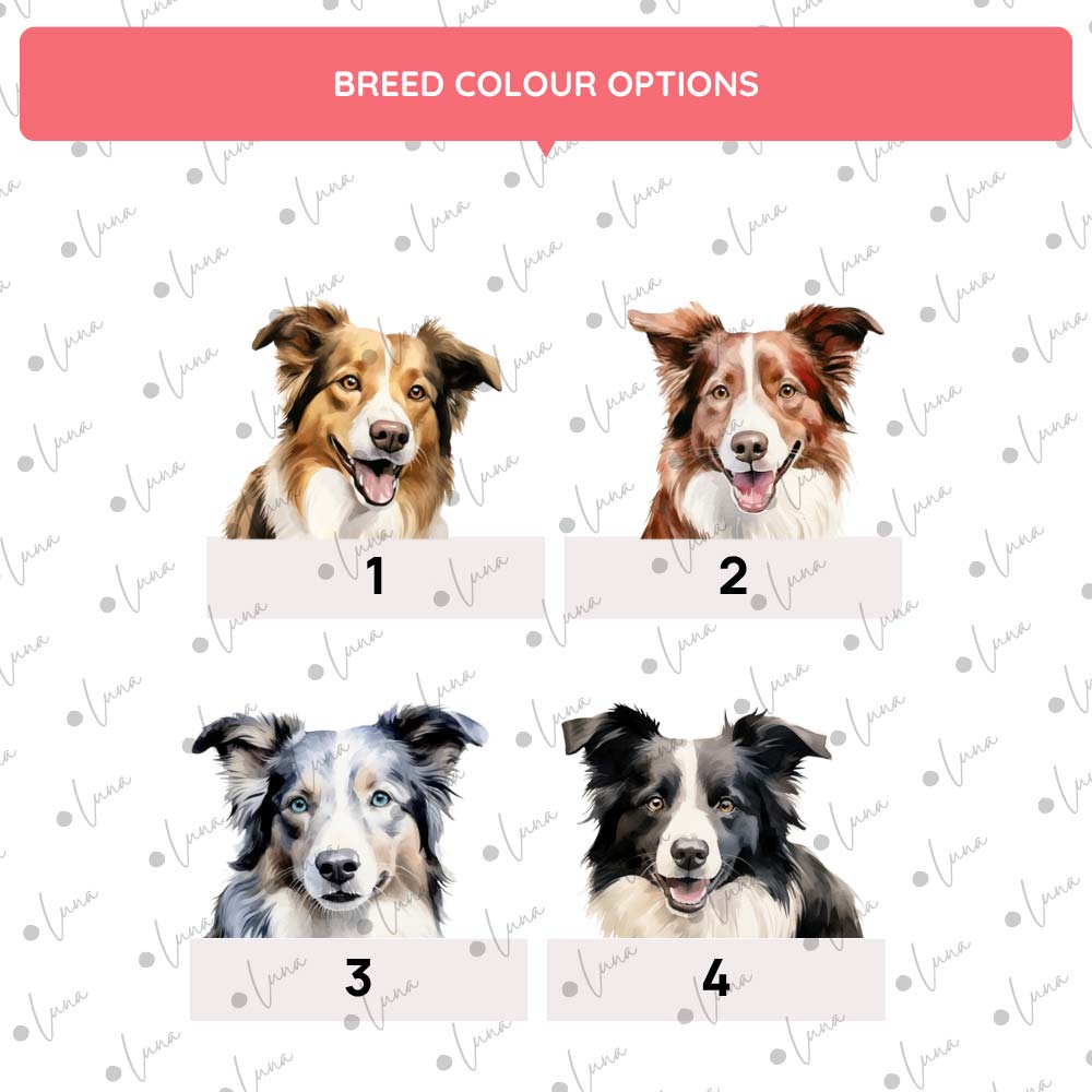 Border Collie Dog ID Tag – Watercolour Style