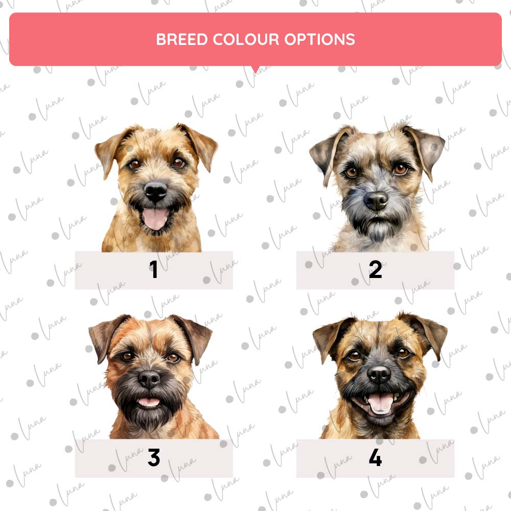 Border Terrier Dog ID Tag – Watercolour Style
