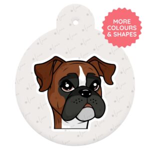 Boxer Dog ID Tag – Cartoon Style