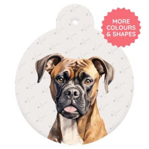 Boxer Dog ID Tag – Watercolour Style