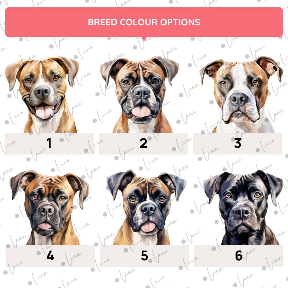 Boxer Dog ID Tag – Watercolour Style