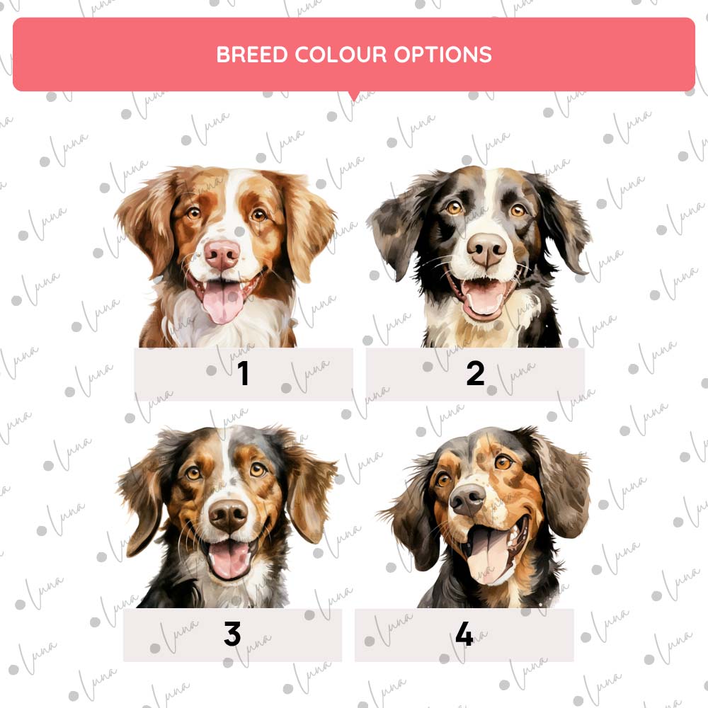 Brittany Dog ID Tag – Watercolour Style