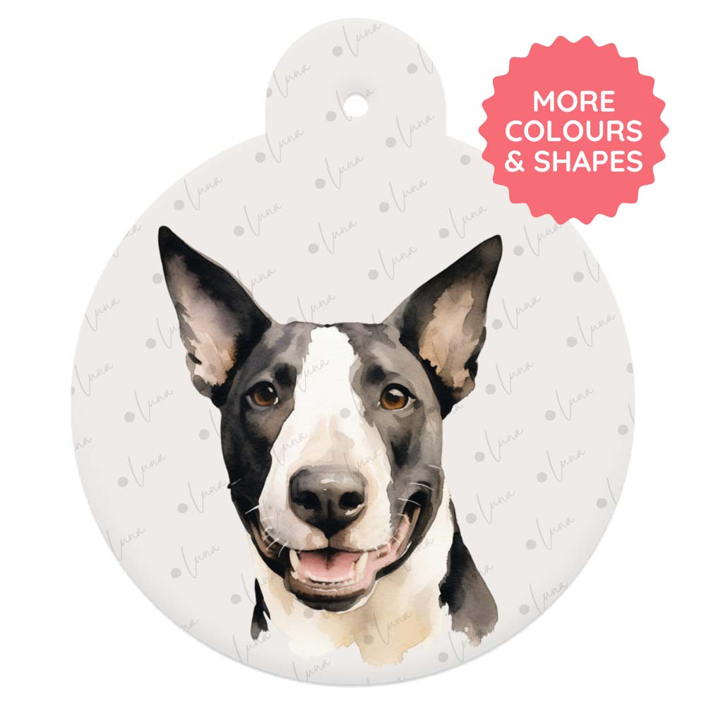 Bull Terrier Dog ID Tag – Watercolour Style