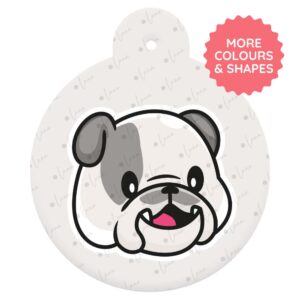 Bulldog Dog ID Tag – Cartoon Style