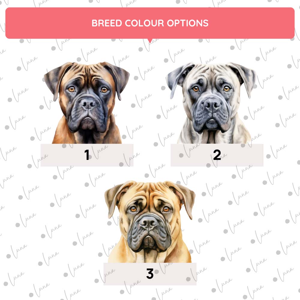 Bullmastiff Dog ID Tag – Watercolour Style