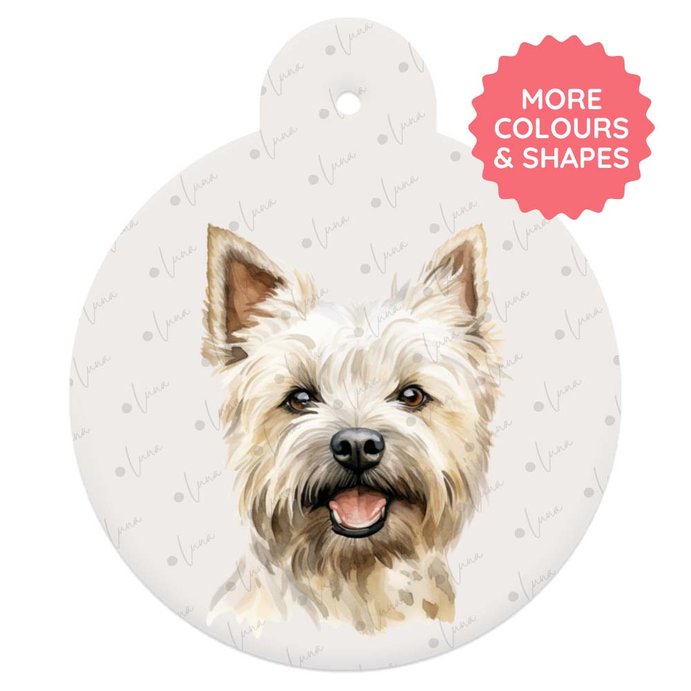 Cairn Terrier Dog ID Tag – Watercolour Style