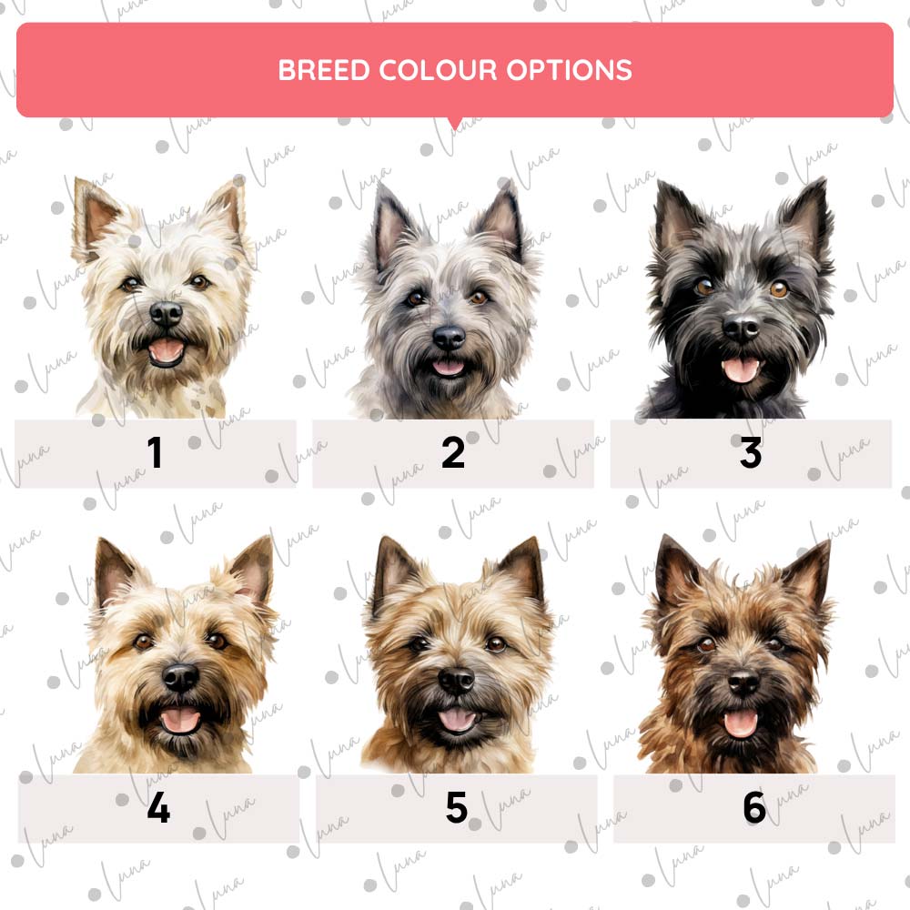 Cairn Terrier Dog ID Tag – Watercolour Style