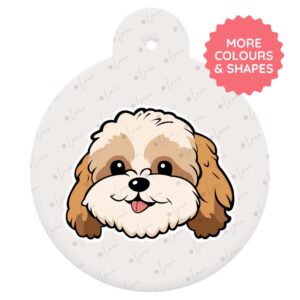 Cavachon Dog ID Tag – Cartoon Style