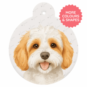 Cavachon ID Tag Watercolour Style